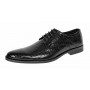 Pantofi eleganti barbati din piele naturala croco lac - Model 818 Negru